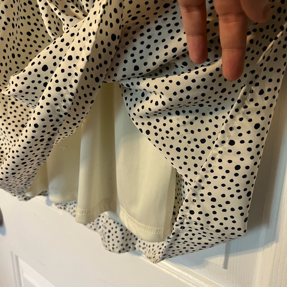 S womens maison Jules boutique polka dot spotted white black dress v neck lined - Picture 6 of 9